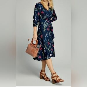 Time&Tru Floral Wrap Around Midi Dress